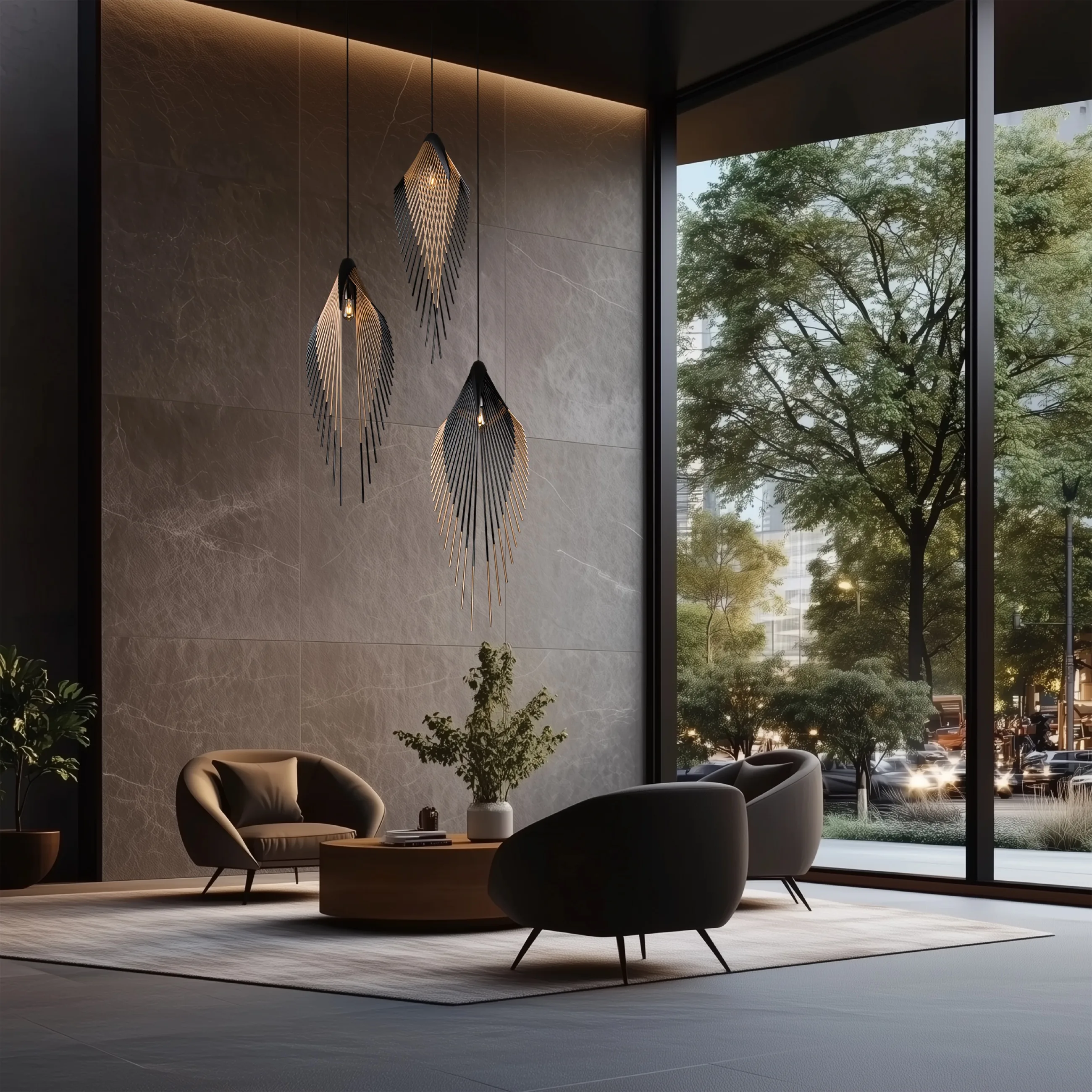 Pendelleuchte Leaf im Interieur, Foto 1