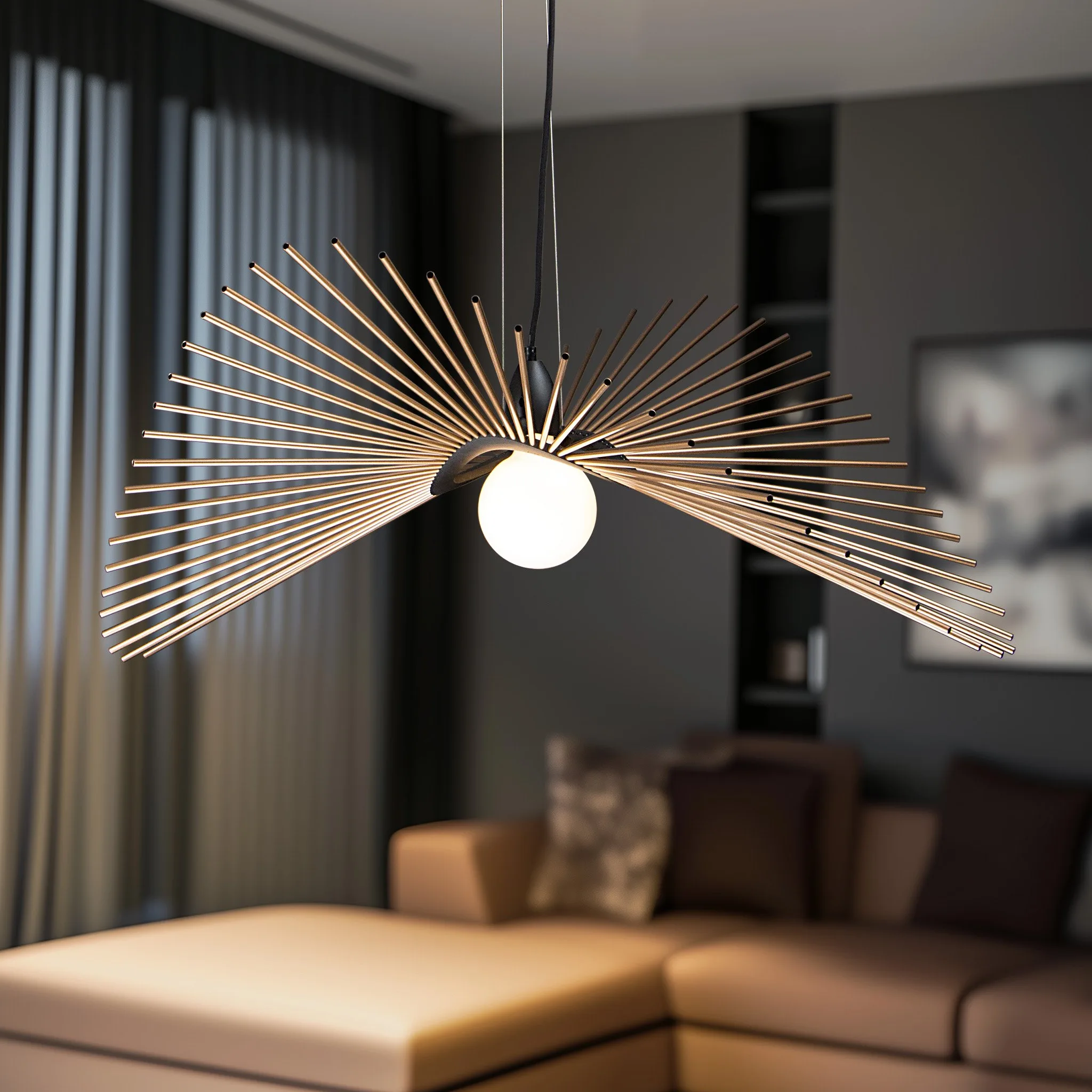 Pendelleuchte Model 8 im Interieur, Foto 4